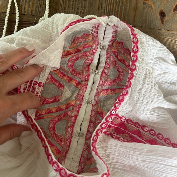 Sundance Cotton Crepe Sequin Tassel Tunic Top XL - Picture 8 of 8